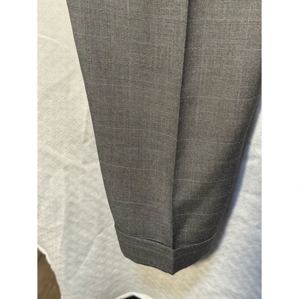 RALPH LAUREN Men's 34X 30 Gray Dress Pants Pleated‎ Cuffed Pre-owned Excellent - Picture 9 of 12